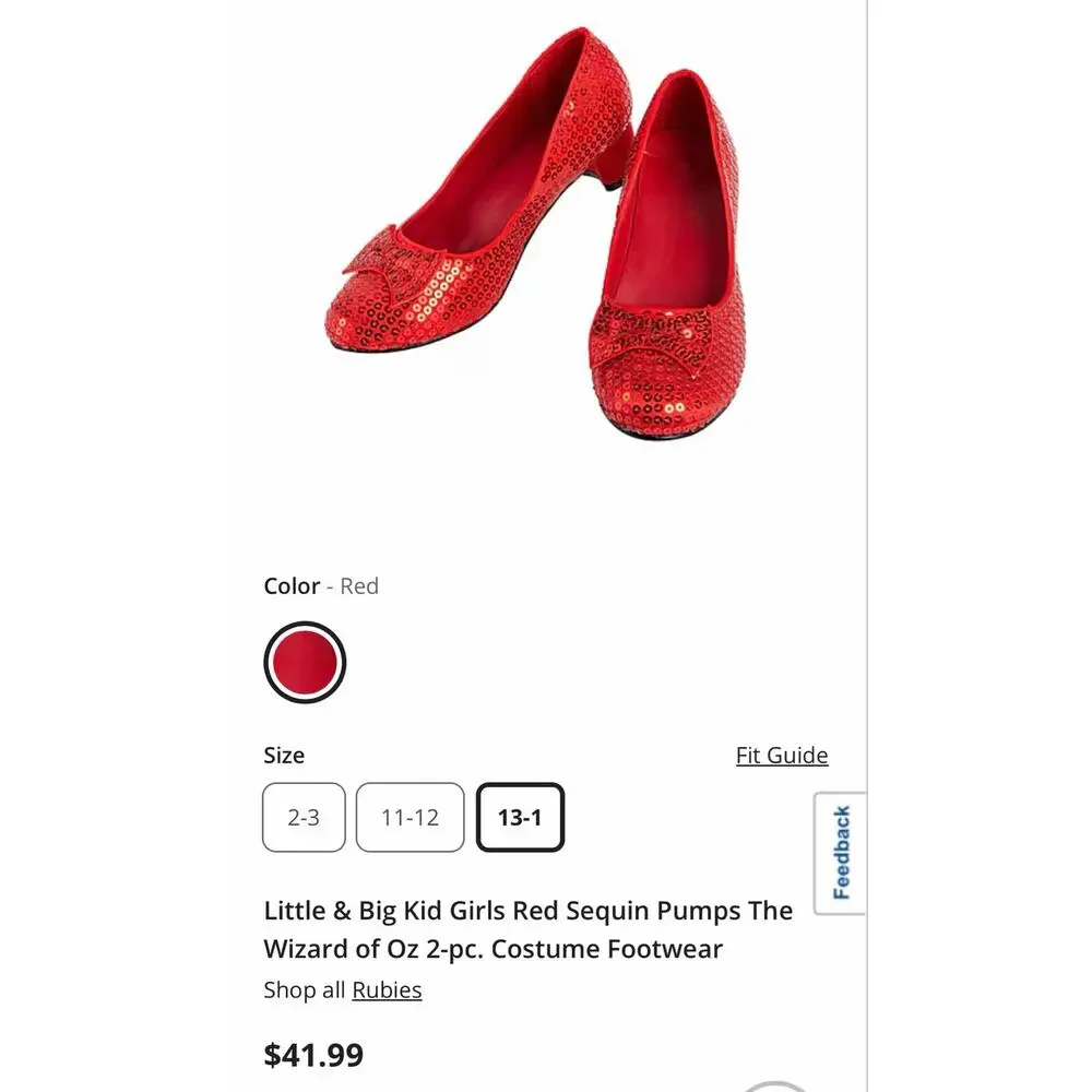 NEW! 13/1 Dorothy Red Sequin Girls' Shoes